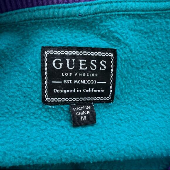 Guess Retro Vintage Y2K Roy Blocked Pullover Sweatshirt Size Medium - Picture 10 of 13
